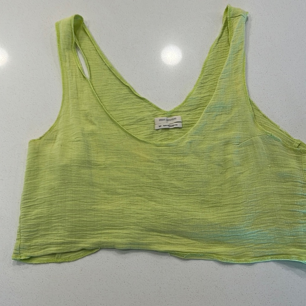 Green V-Neck Tank Top Urban Outfitters
